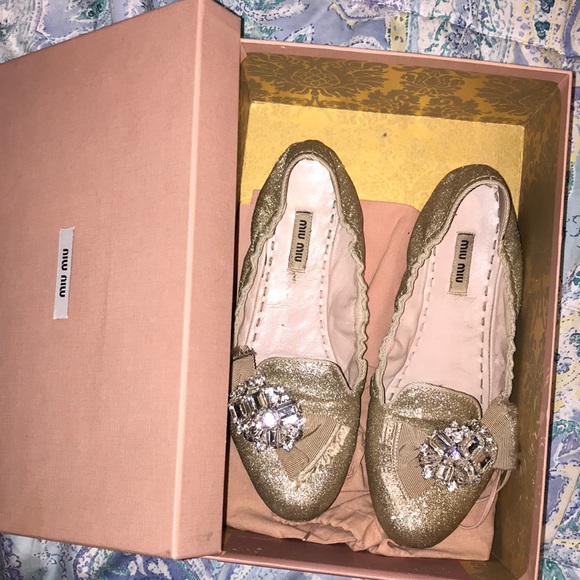 Miu miu Nappa silk flats size 38.5